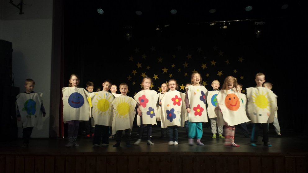 Nemendur í 1. og 2. bekk við Norðurgötu