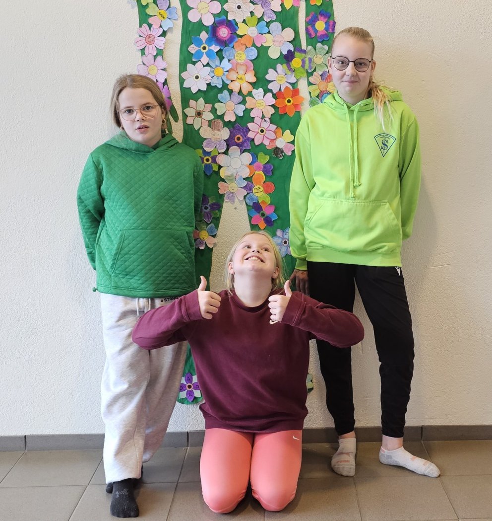 Nemendur hjá græna blómakarlinum