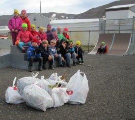 Hér má sjá afraksturinn hjá krökkunum