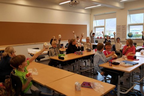 5. bekkingar ánægðir með skólamjólkina