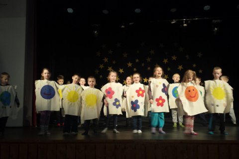 Nemendur í 1. og 2. bekk við Norðurgötu