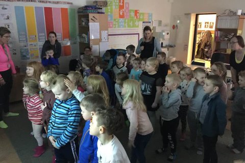 Heimsókn frá leikskólanum