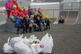 Hér má sjá afraksturinn hjá krökkunum