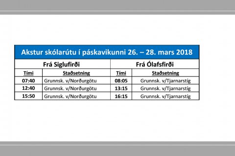 Páskafrí hafið og breytingar á rútuakstri